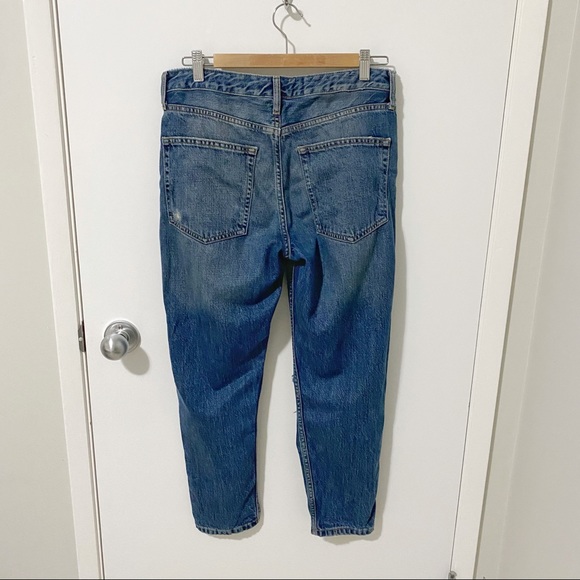 Topshop Moto Hayden Ripped Boyfriend Button Fly Jean Blue 28 - Picture 6 of 14